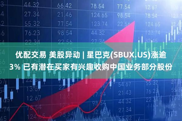 优配交易 美股异动 | 星巴克(SBUX.US)涨逾3% 已有潜在买家有兴趣收购中国业务部分股份